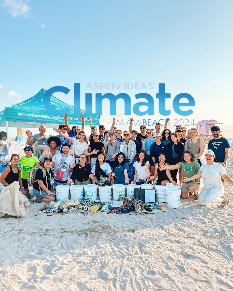 We spent the past week enjoying the @aspenideas Climate Festival 🐬🤍 Tuesday, we had the honor of hosting the annual cleanup! 50 amazing volunteers showed up bright early to remove 91 lbs from the beach 💪 We’re already counting down the days until next year! 🤗 #TeamOcean