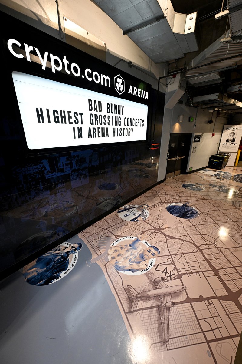 Bad Bunny, @sanbenito, officially holds the record for the highest grossing  concerts in the history of the arena; tonight is the 3rd night of three  sold-out shows in Los Angeles! #BadBunny #MostWantedTour