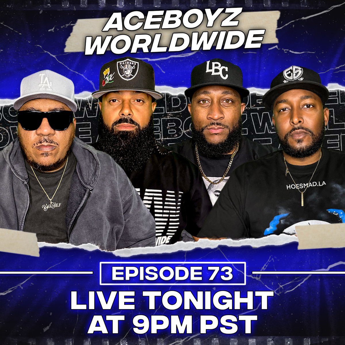 AceBoyPun's tweet photo. 💥 Get ready to rumble! #AceBoyzWorldwide #EP73 is going LIVE tonight 9pm PST! Join us for an epic episode w/ the homies. Don't miss out! ♠️🔥 https://t.co/RBpE1Q1ZEe https://t.co/joU00F39w6