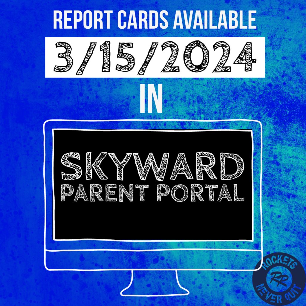 Report Cards are available for the second third weeks in the Skyward Parent Portal 3/15/2024 at 4pm. #RobinsonISD