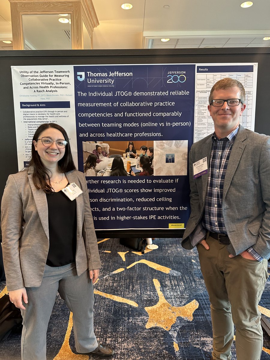 At the National Academies of Practice (NAP) meeting and forum, <a href="/CCKeating/">Chris Keating</a>  and <a href="/mariagbrucato/">Maria Brucato</a>  presented a recent of JTOG®. @rw_hass also authored. 
Visit bit.ly/JeffCIPE for information about the Health Mentors Program and JTOG® tool. #jefferson200