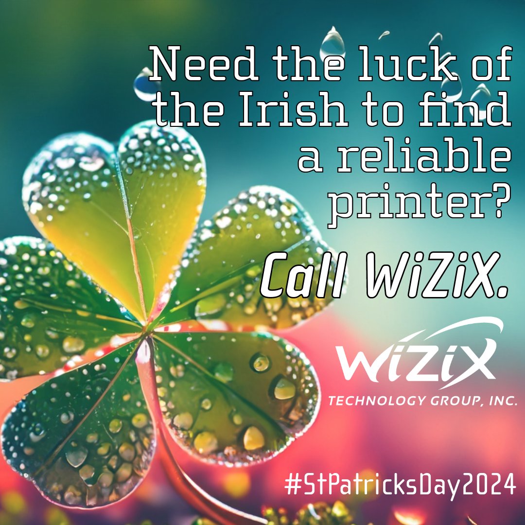 wizixtech's tweet image. ☘️🖨️ Needing the luck of the Irish to find a reliable printer?
Upgrade to a top-of-the-line printer from WiZiX and enjoy hassle-free printing. Don&apos;t rely on luck when you can depend on quality. Happy St. Patrick&apos;s Day!

#StPatricksDay #PrintingSolutions #WiZiXTech