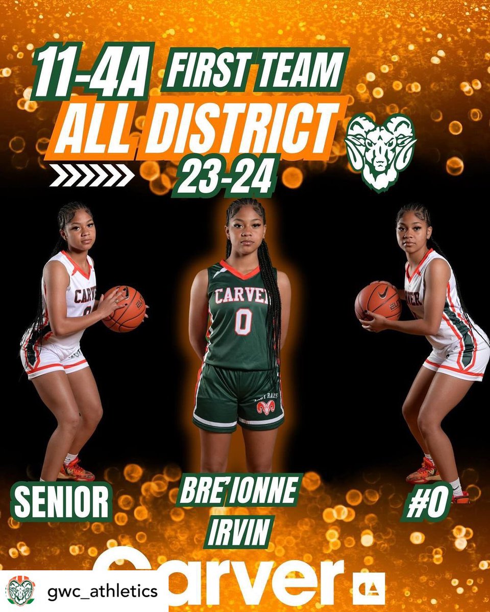 NOLAPSchools's tweet image. We’re sending a #FridayShoutout🗣️to these Lady Rams🐏 from G. W. Carver High School  for their earning spots on the 2023-2024 Class 11-4A All District Team! 

Let’s celebrate Bre’ionne Irvin and A’keelah Bovie for this amazing accomplishment. Way to go! 🏀🎉 #RamsPride
