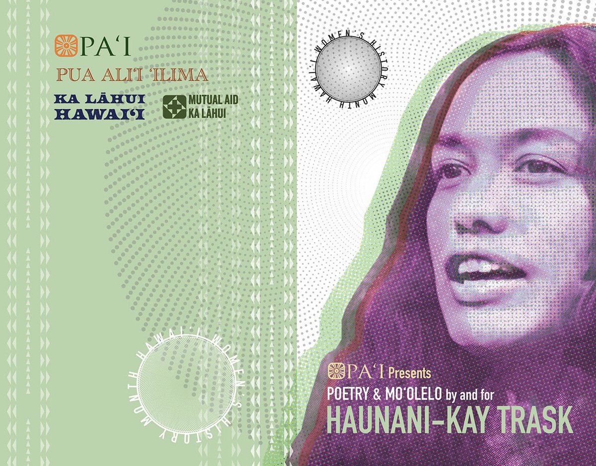 kalahuihawaii's tweet image. For more information on the event honoring Haunani-Kay Trask got to paifoundation.org

Doors open at 5 pm and event starts at 6 pm.  Dinner included.  Awa and water available for purchase. #HaunaniKayTrask #WomensHistoryMonth2024 
#ManaWahine