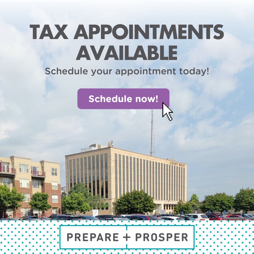 We have availability to help you prepare your taxes! Visit our website at buff.ly/3WwPHWb or click the link in our bio to schedule your appointment today. 

#Taxes #VITA #MN #Minneapolis #SaintPaul