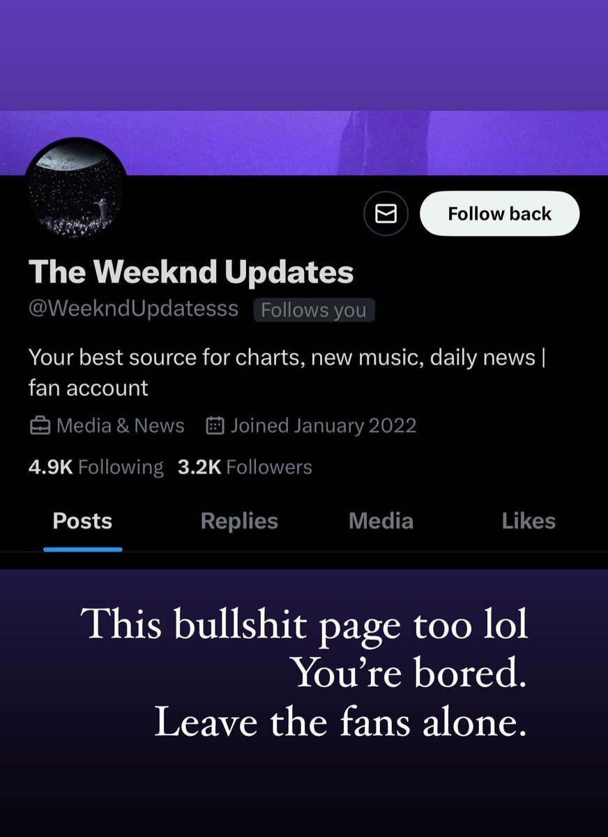 The Weeknd via Instagram Stories. 🤴🏿