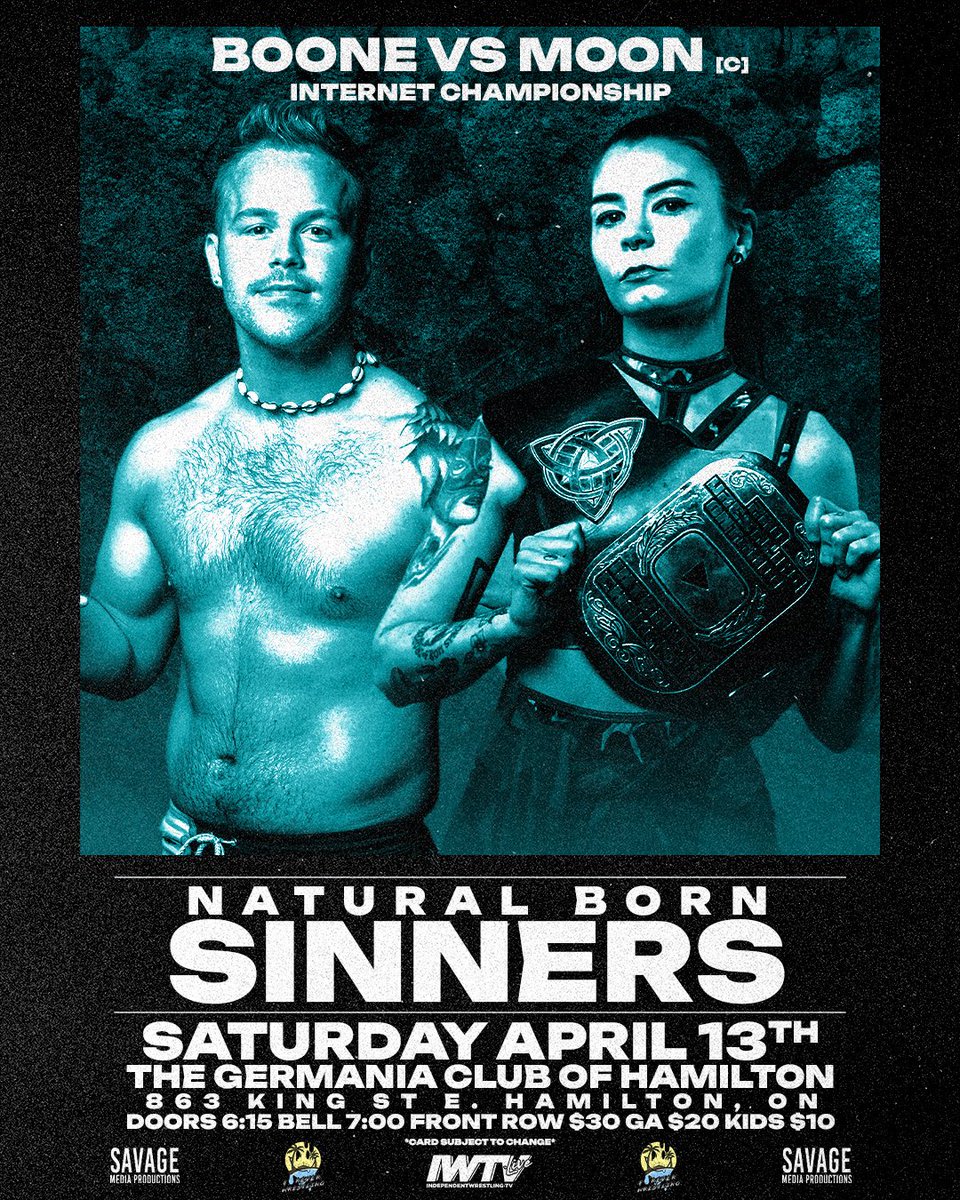 ProWrestlingOnt's tweet photo. 🌐#MATCHANNOUNCEMENT🌐

@TheKyleBoone challenges @krystalmoon_pw for the #ProWrestlingOntario #InternetChampionship on April 13th at #NaturalBornSinners presented by Forever Wrestling

Only 7 Front Row Tickets Remain!
Secure Yours While You Still Can!

🎟️
https://t.co/aZabKfWnXE https://t.co/FkApNodmmF
