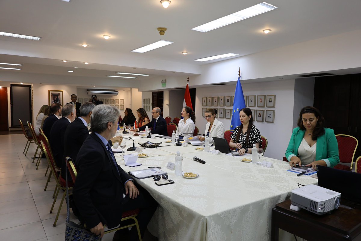 InfonaPy's tweet photo. ➡️ El comisario Virginijus Sinkevičius, la más alta autoridad de la Comisión Europea en temas medioambientales, mantuvo una reunión con autoridades nacionales, donde se adentró en la información disponible en el Portal de Bosques y Usos de la Tierra del INFONA 🌳 https://t.co/VzvJNAYY49