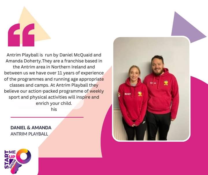 🗓️ Join us on March 28th, from 6 PM to 8 PM, for an inspiring session at the Fitness & Leisure Start Me Up Show! 🌟 🎤 Meet Daniel McQuaid & Amanda Doherty, the passionate entrepreneurs behind Antrim Playball who have over 11 yrs of experience in running age-appropriate classes