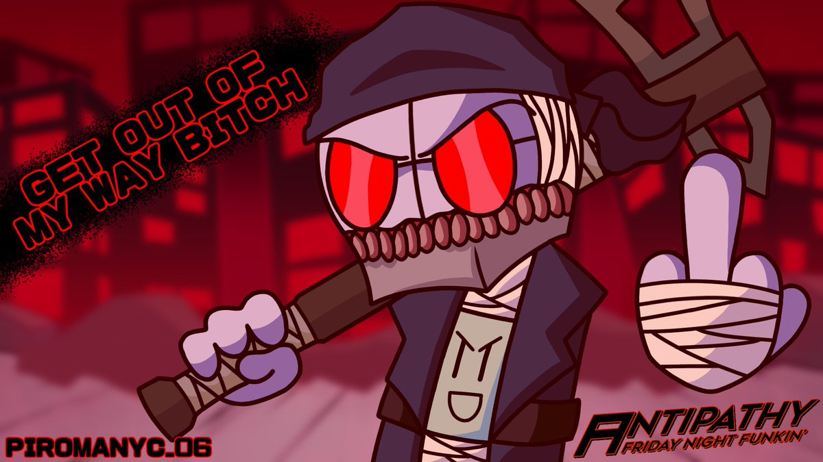 PIROMANYC_06's tweet photo. 4 hours of my life on this, it is the greatest thing I have ever done, I hope it is worth it and that you like it, greetings to all those who are behind antipathy.
@StDuality
#ArtipathyDX #madnesscombat #fnf #digitalart #fridaynightfunkin #FNFArtipathyDX #FNFAntipathy https://t.co/vTLiUMfZjS