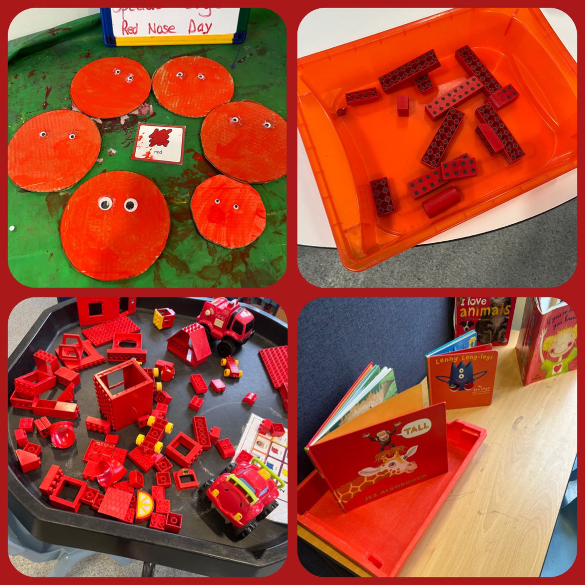 Willow class played with lots of red toys and painted their own red noses today for #RedNoseDay2024 #ComicRelief2024 #EYFS