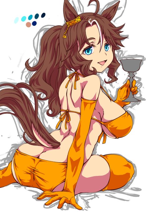 skeb進捗状況:色塗り50%
ご依頼で大人姿・金水着なメジロパーマーを描かせていただいております
色塗りの下拵えが整いました、ここからラストスパート入ります 