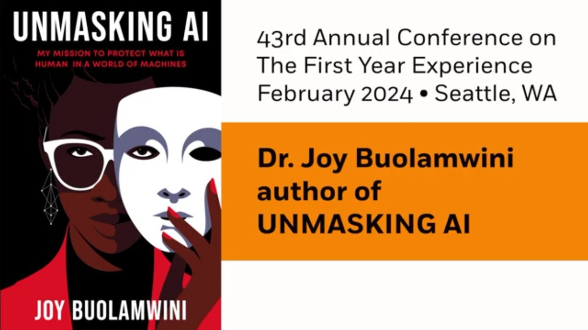 Watch @jovialjoy, author of UMASKING AI (@randomhouse), speak about her book at the First-Year Experience® (FYE) Conference in Seattle, Washington: youtu.be/fliz8zjw1ZU