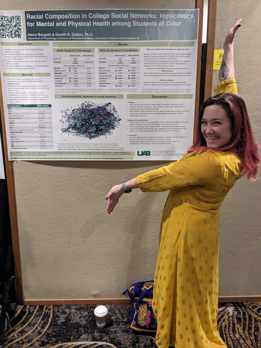 AlenaBorgatti's tweet image. #SBM2024 conference presentations done! @e_botelho_ did a great presentation on EDs and #COVID19, and I presented my #socialnetworkanalysis papers on weight stigma and racial bias!!
