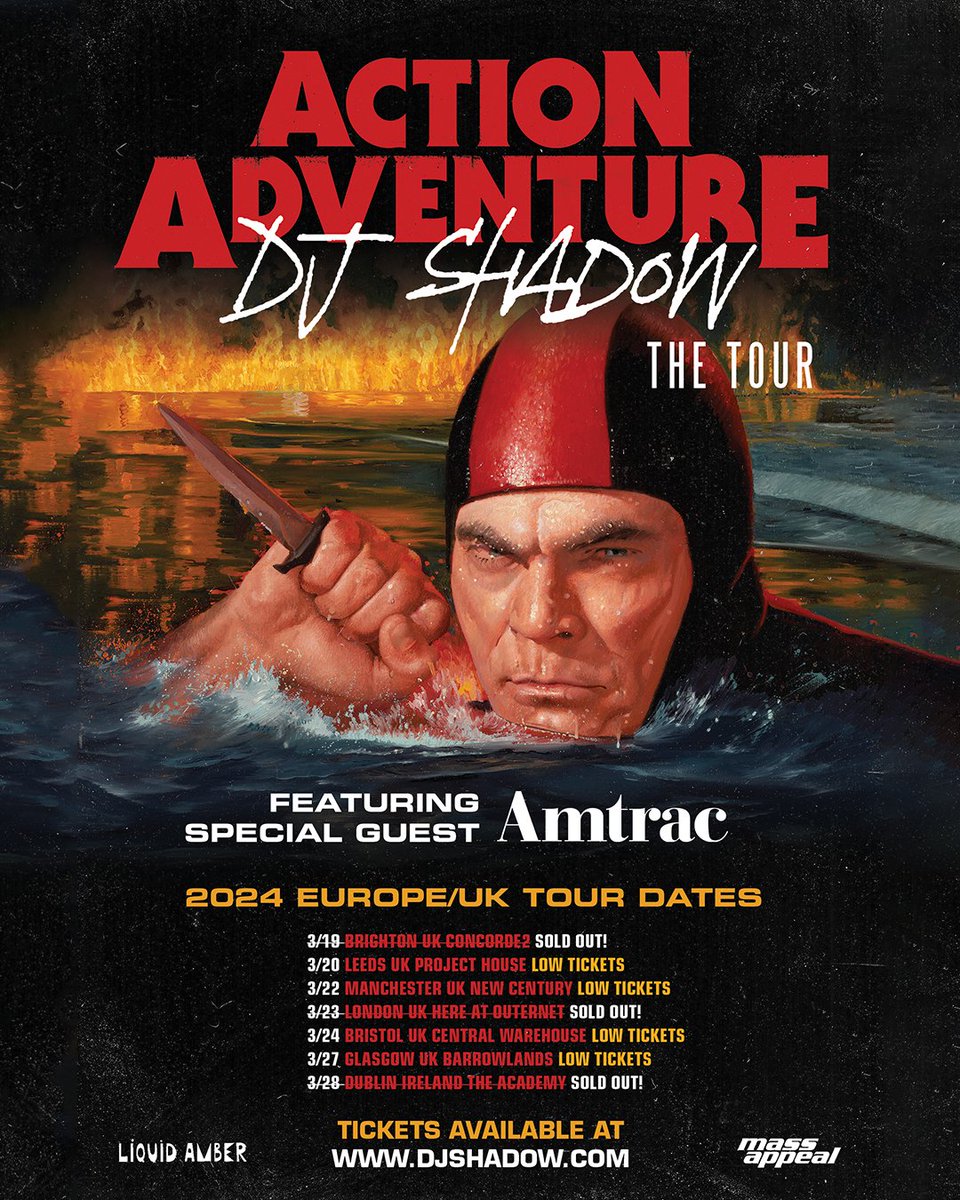 7 dates remaining for this leg of the Action Adventure Tour. UK & Ireland - see you soon! Tickets 👉 DJShadow.com