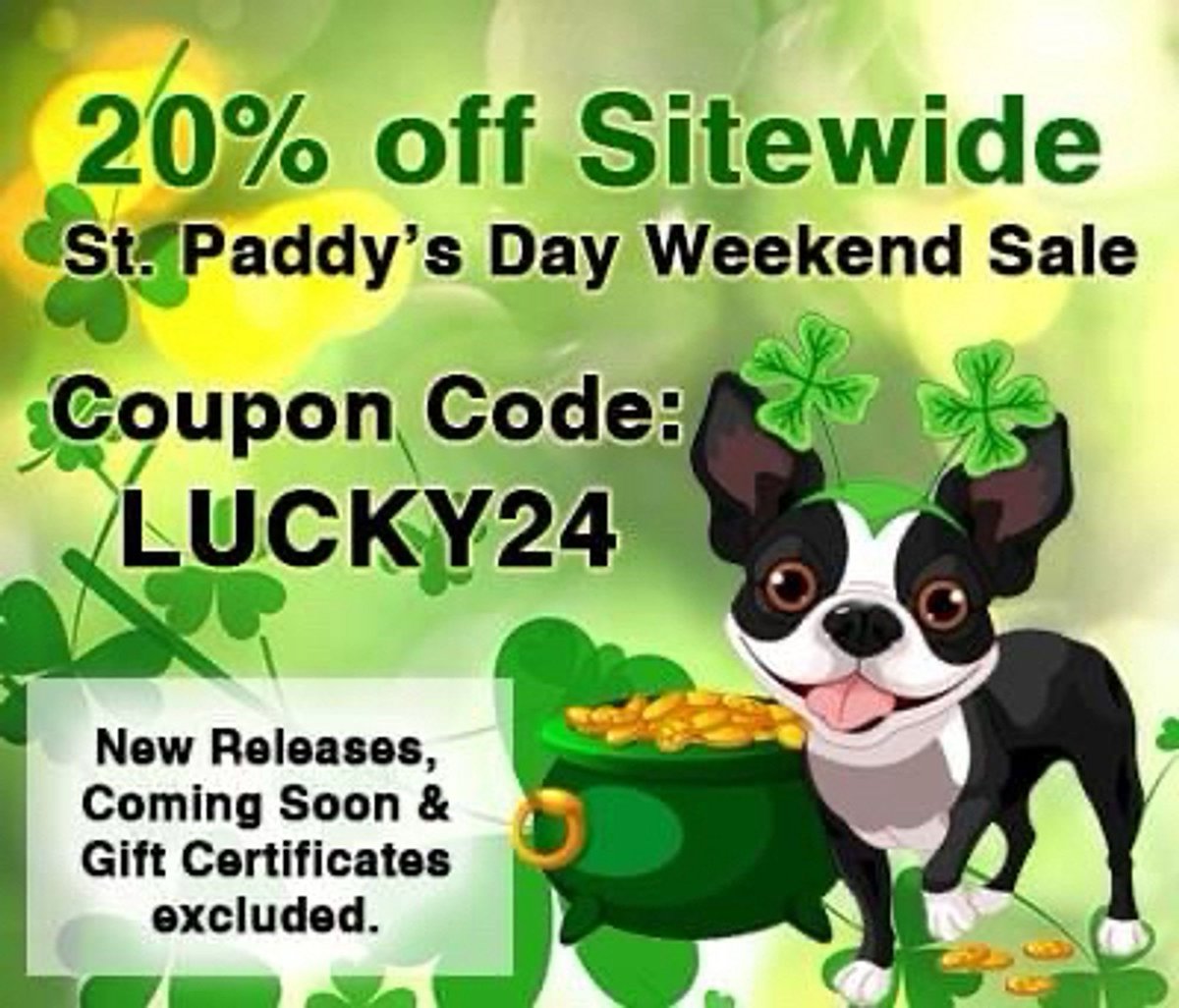 Celebrate St Paddy’s Day all weekend long at Bella. 20% off site wide.🍀