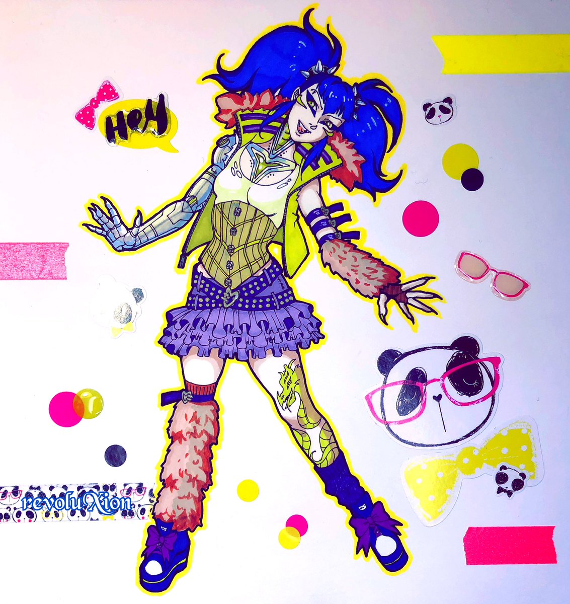 rev0luXi0n's tweet photo. Hi I’m a Concept Artist @ Wee Tattie Studios and here’s my oc Teddy from our game RealmThreads!

#animeart #traditionalart #cyberpunk #oc #originalcharacter #realmthreads #concepartist https://t.co/bJSapPNLDf