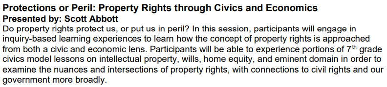 Looking forward to this summer's UD CEEE Personal Finance & Economic Education Conference where I'll be presenting the session 'Protections or Peril: Property Rights through Civics and Economics.' Registration is FREE and open now at eventbrite.com/e/6th-annual-c…