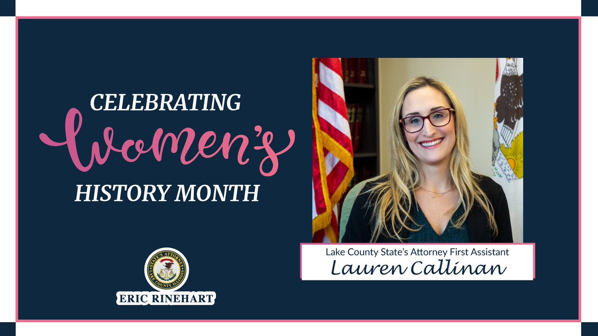 As we continue to honor #WomensHistoryMonth, we recognize First Assistant Lauren Callinan, who is only the second women in the history of our office to serve in this position. Not only is she a great leader, but she works tirelessly to keeping our communities safe.