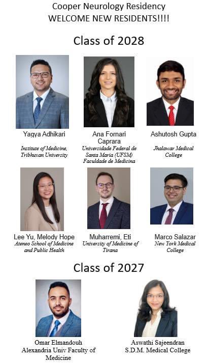 CooperNeuroRes's tweet photo. Congratulations to these awesome future NEUROLOGISTS! See you at Cooper soon!! #Match2024 https://t.co/moqqfUbG6Y