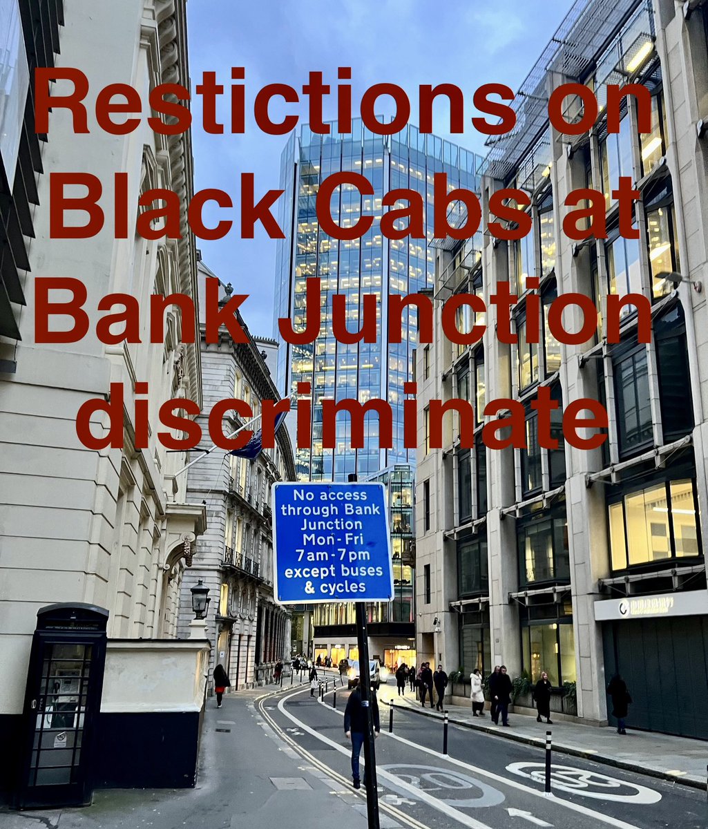 JMDT999's tweet photo. This week, many of the 25 Wards across @thecityofldn will be holding Wardmotes - meetings to which voters are invited (for meeting details follow thread) 🧵⬇️

A number of Wards are looking to pass a motion to ask the @cityoflondon to lift restrictions on Black Cabs at Bank 24/7/365

Walbrook Ward will be looking to pass the following:

THIS WARDMOTE NOTES THAT:-

Since the introduction of restrictions on Black Cabs across Bank Junction:

- 87% of cab drivers have changed their working patterns in relation to the Bank area since restrictions came in with 35% avoiding the City of London completely

- 63% actively avoid working in the Bank area with 49% responding that they avoided the area at all times, regardless of the timings of restrictions

- 44% of jobs booked on the booking app Gett, were unfulfilled in the Bank area compared to just 18% in Covent Garden

- 3 out of 4 requests by mobility app Freenow could not be fulfilled in the Bank area

AND THEREFORE RESOLVES:

That the Corporation of London be asked to urgently expedite the review of these restrictions and that Black Cab access be restored to the Bank Junction 24/7 and 365 days per year.