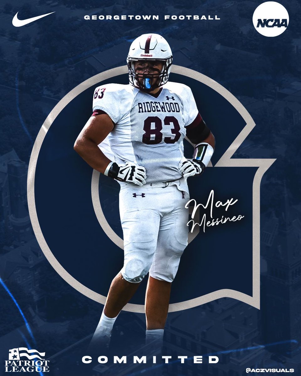 I am extremely excited to announce my commitment to play division 1 football at Georgetown University. I would like to thank my family, friends, coaches and everyone who has helped me along the way. <a href="/coachsgarlata/">Coach Sgarlata</a> <a href="/CoachRSpence/">Robert Spence</a> <a href="/coachkrd/">Kevin “Duffy” Doherty</a> #GoHoyas