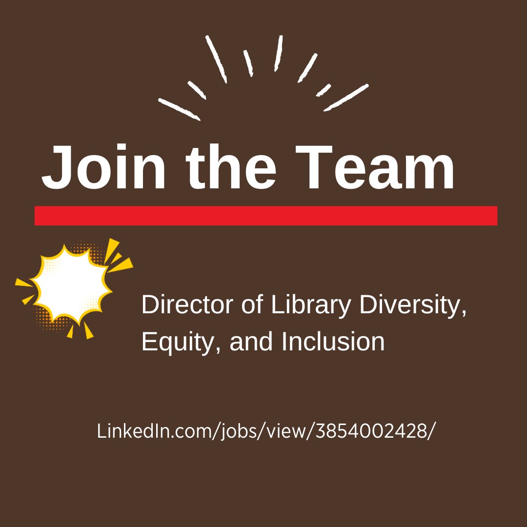 HIRING @BrownUniversity: Director of Library Diversity, Equity, and Inclusion. DEI & associated issues of racial justice continue to be major commitments @BrownUniversity and are integral to the Library’s mission on campus & our growth as an organization. linkedin.com/jobs/view/3854…