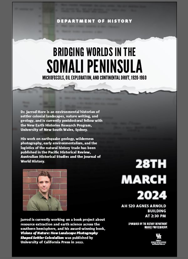 In two weeks I’m also talking about one aspect of this project — oil surveying in the Somali Peninsula and elsewhere — at the University of Houston. So if you happen to be in Houston and are interested in histories of oil and earth science please come along.