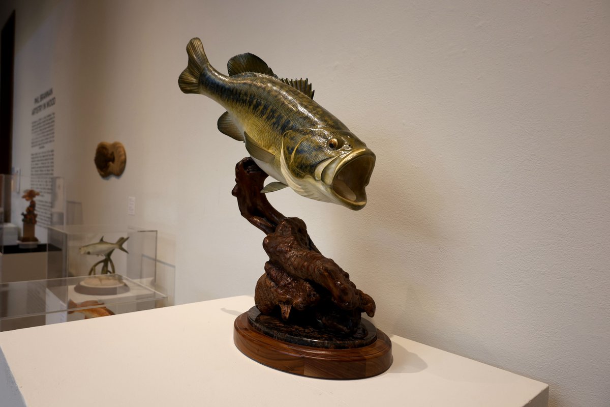 Phil Brannan: Artistry in Wood
Final day to view: Sunday, March 17
Brannan is a local Southeast Texas woodcarver, specializing in realistic fish sculptures. This is the first time his sculptures have been exhibited in a public art space outside of competitions.