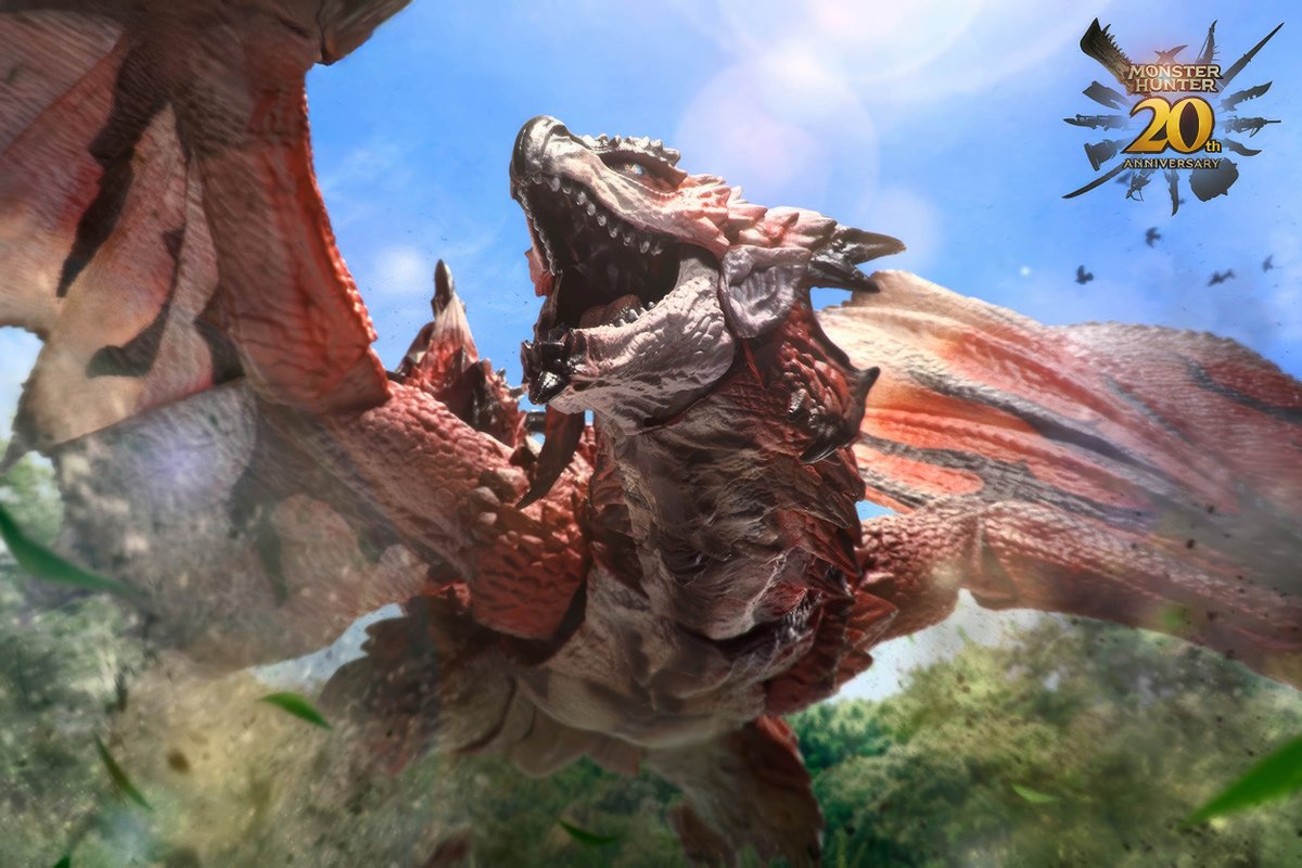 Monster Hunter 20th Anniversary action shots featuring S.H. 