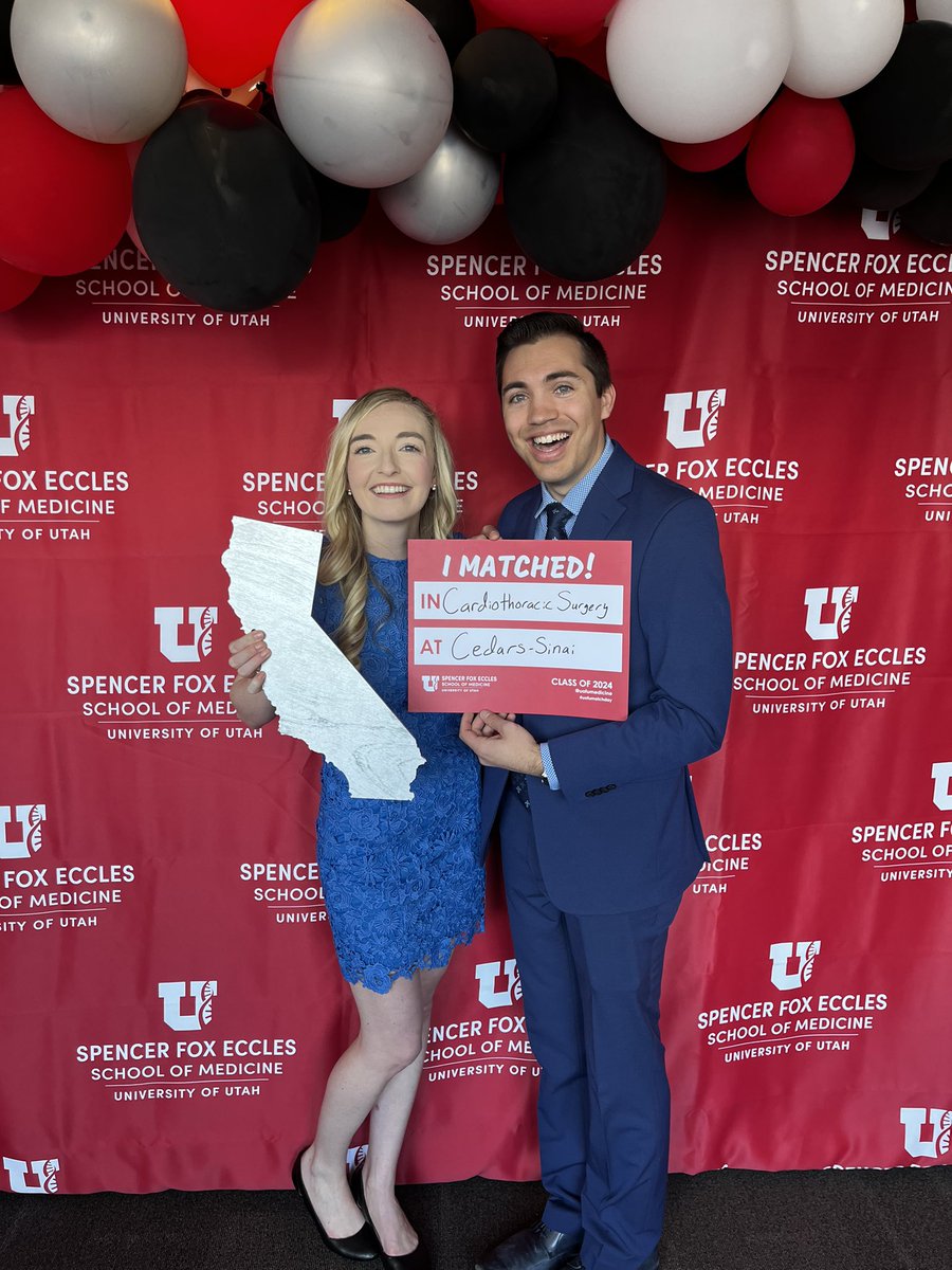 I am so thrilled to announce that I matched Cardiothoracic Sugery at Cedars-Sinai in Los Angeles. Thank you to my incredible team of support that has helped make this dream a reality. I can’t wait to join the incredible team @CedarsSinaiMed! #match2024