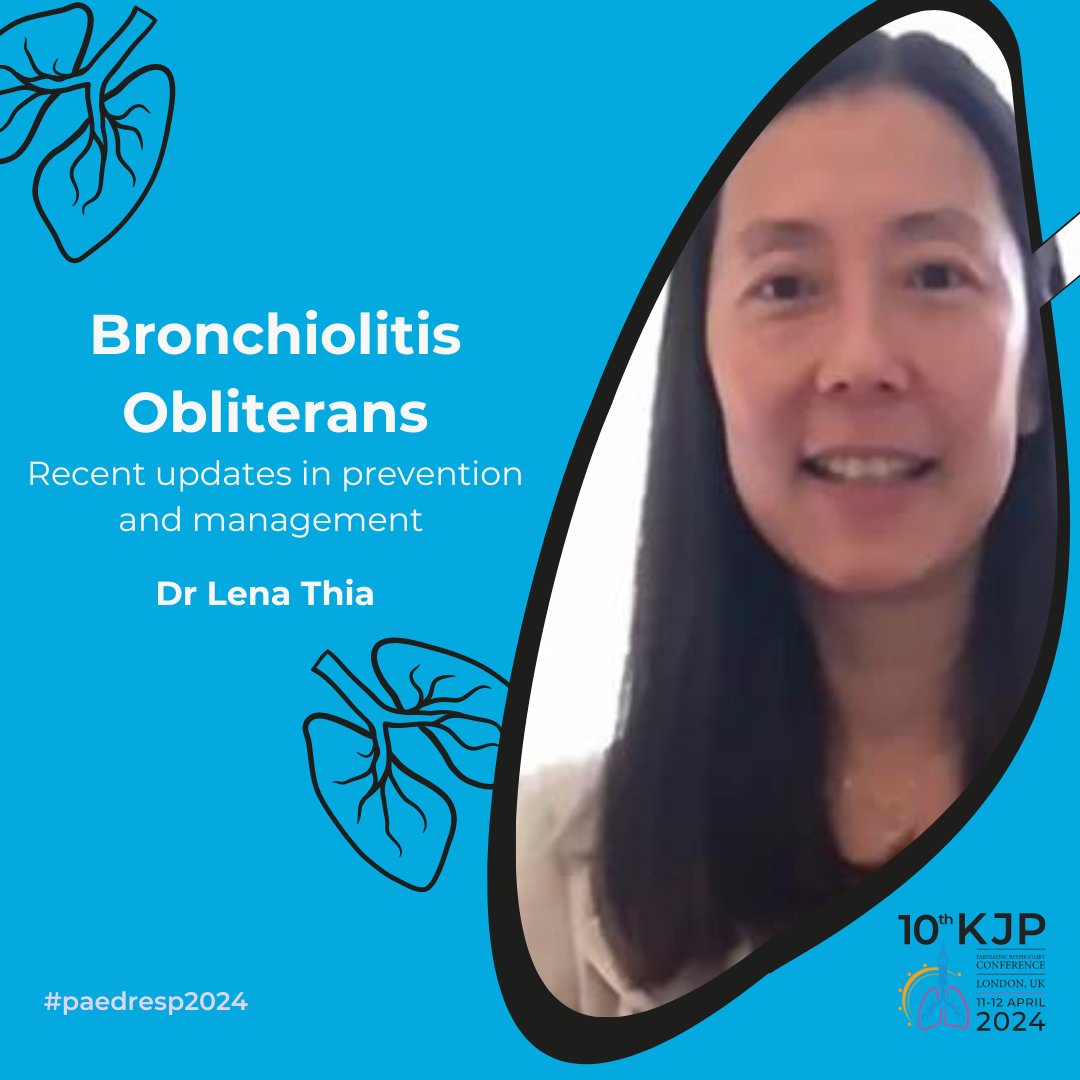 As #vaping🚭, #AirPollution 🚗🏭 and #RSVvaccine💉 climb the agenda, we look forward to seeing what is featured in Dr Lena Thia's 🏴󠁧󠁢󠁷󠁬󠁳󠁿 update on #bronchiolitisobliterans. #paedresp2024