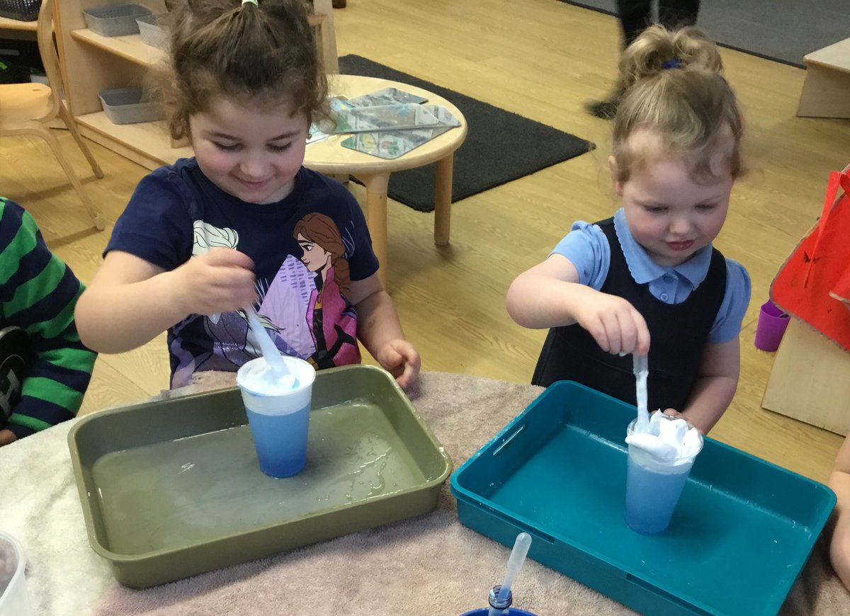 ListerinfN's tweet photo. Nursery  made Weather in a Jar during British Science Week. The children made rain and a snowstorm in their jars. https://t.co/opEjEmCTXi