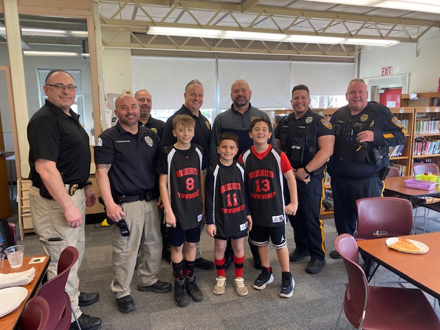 Our students had an amazing lunch with Chief Calamari and @WashTwpPolice! Thank you for always building positive relationships with our students and having a valuable presence in our school community. #JustFocusonGrowing