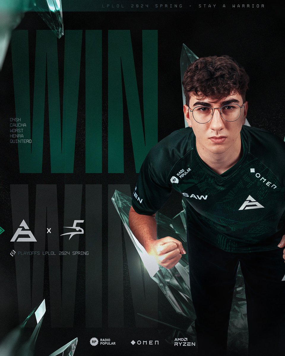 sawggofficial's tweet photo. Clean sweep! 🧹

Com uma performance dominante, arrancamos os playoffs da @WGR_LPLOL com uma vitória por 3-0, frente aos @HOF_esports.

#StayAWarrior #WGRLPLOL