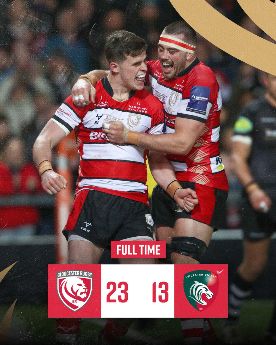 gloucesterrugby's tweet image. WE'VE DONE IT! 🏆  

🍒 23 - 13 🐯 | #GLOvLEI

#PremRugbyCupFinal🏆