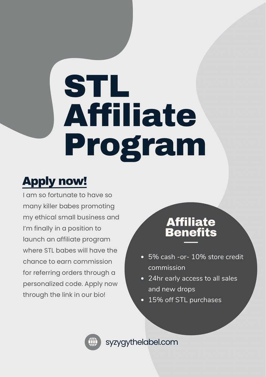 SyzygyTheLabel's tweet photo. PSA: the affiliate program applications are open!! 🗣️🗣️🗣️ https://t.co/HuCxDey1gN