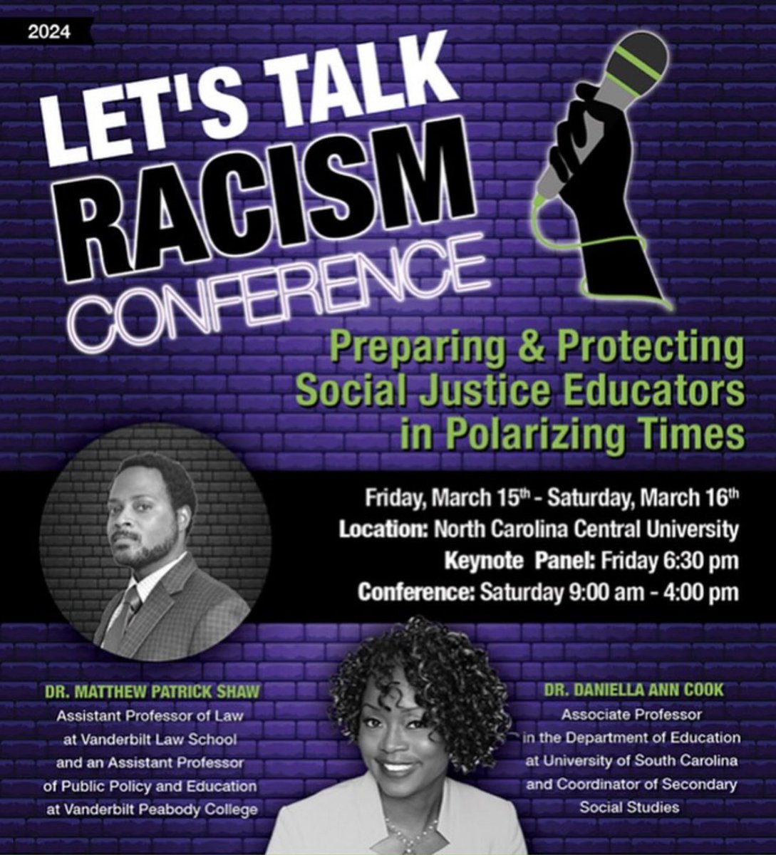 Today is the day for LTR Conference 2024! Doors open in 30 minutes. See you soon! #Let’sTalkRacism2024 #CriticalRaceTheory #AntiRacistEducators
@nccusoe
<a href="/DudleyFloodCtr/">DudleyFloodCenter</a>
@Aggieseducate
<a href="/ncat/">Светлана Грачева</a> college of education