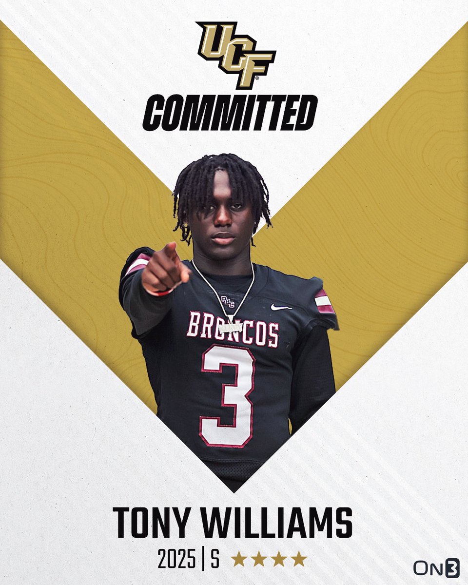 Palm Beach Central (FL) 25’ ATH Tony Williams, a 4-star recruit, commits to UCF Note: Williams was named to the Rising Stars All-South Florida Sophomore Team.