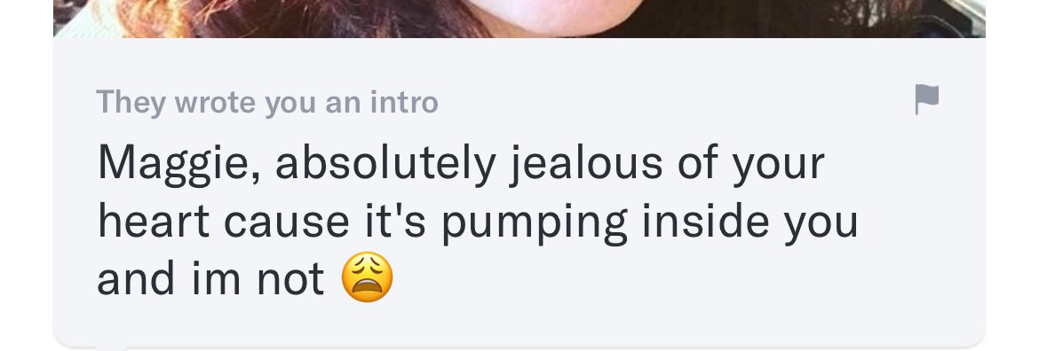 maggieserota's tweet photo. Been awhile since I received a truly astounding dating app intro message https://t.co/B5XnYvlXSr