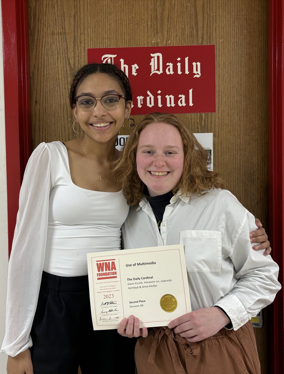 Anna Kleiber (@annakleiber03) on Twitter photo Honored to take home first place in the Breaking News Reporting category at the <a href="/WNA_news/">WNA</a> awards alongside <a href="/francesca__pica/">Francesca Pica</a>, <a href="/LiamPBeran/">Liam Beran</a> and <a href="/AvaMenkes/">Ava Menkes</a> for our reporting on UW Systems and DEI. Me and <a href="/gabihartlaub/">gabi</a> took second place in the Use of Multimedia category. Honored to take home first place in the Breaking News Reporting category at the <a href="/WNA_news/">WNA</a> awards alongside <a href="/francesca__pica/">Francesca Pica</a>, <a href="/LiamPBeran/">Liam Beran</a> and <a href="/AvaMenkes/">Ava Menkes</a> for our reporting on UW Systems and DEI. Me and <a href="/gabihartlaub/">gabi</a> took second place in the Use of Multimedia category.