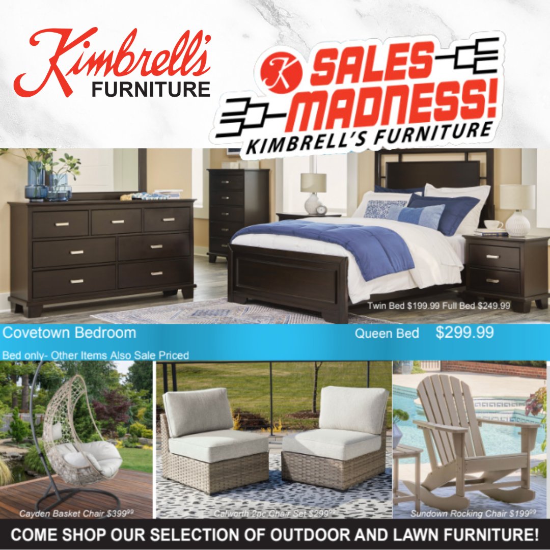 🛋️ Spring forward with style at Kimbrell's Furniture! Dive into our Sales Madness all month long for exclusive discounts on furniture that will transform your home. Embrace the season of renewal and create a space that reflects your unique taste!