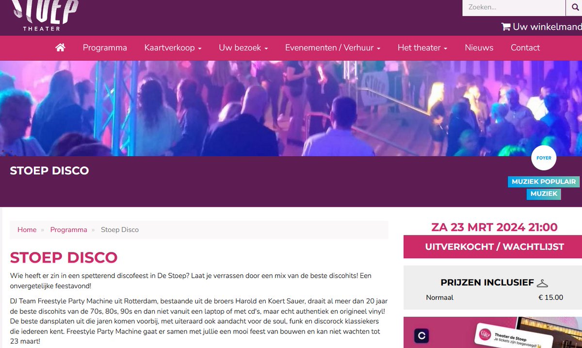 Zaterdagavond 23 maart #stoepdisco in <a href="/theaterdestoep/">TheaterdeStoep</a> in #Spijkenisse #disco #discoclassics #vinyl #70s #80s #90s #soul #funk #dance Helaas uitverkocht #uitverkocht