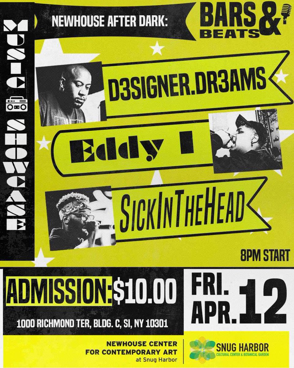 Pull up 4/12 at the Newhouse Center (<a href="/SnugHarborCCBG/">Snug Harbor</a>) to catch me LIVE! We got a dope lineup &amp; it’s gonna be a great show. See you there 💯

For 🎟️ &amp; more: snugharbor.my.salesforce-sites.com/ticket/#/event…
