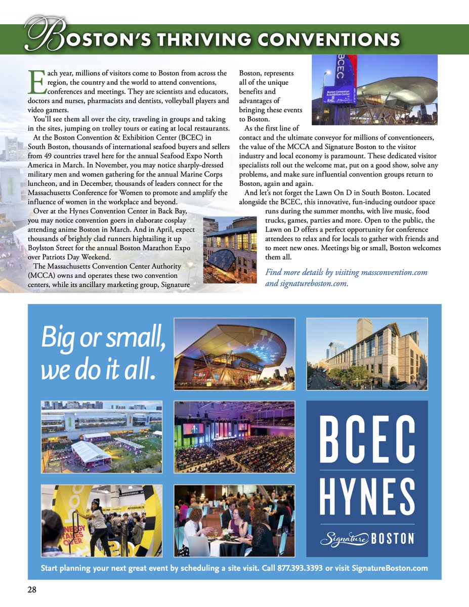 . @MassConvention @SignatureBOS attract millions of visitors to #massachusetts each year through its #conventions + #meetings, fueling our local economy while showcasing #BostonMass to the world. Thanks for your great work! #BCEC #hynes #visitboston irishboston.org/mcca.pdf
