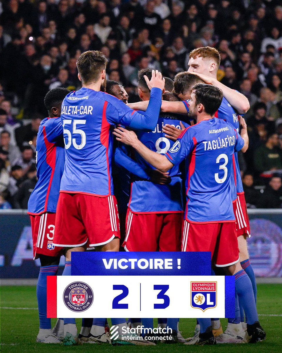 💥 C’EST FINI ! 💥 Les Gones l’emportent à Toulouse après un scénario fou 🤩 Ils n’ont jamais lâché ! 👊 Bravo messieurs 🔴🔵 #TFCOL