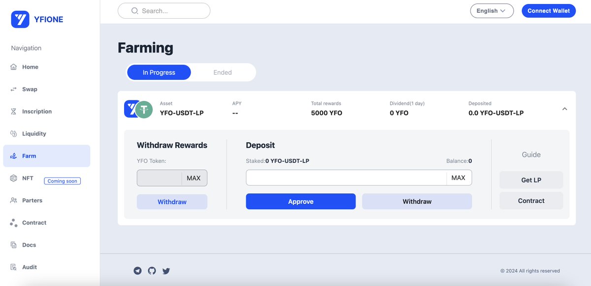 The #YFO mining pool will help you earn passive income by farming your  $YFO LP.✅

✅User friendly.
✅No deposit or withdrawal fees.
✅Fast transactions.

Max supply: 50,000. YFO

BNB-BEP20 Contract:
0xB653e9Da791DD33e24CD687260C7C281928411Ba

Happy trading
YFO to the moon!