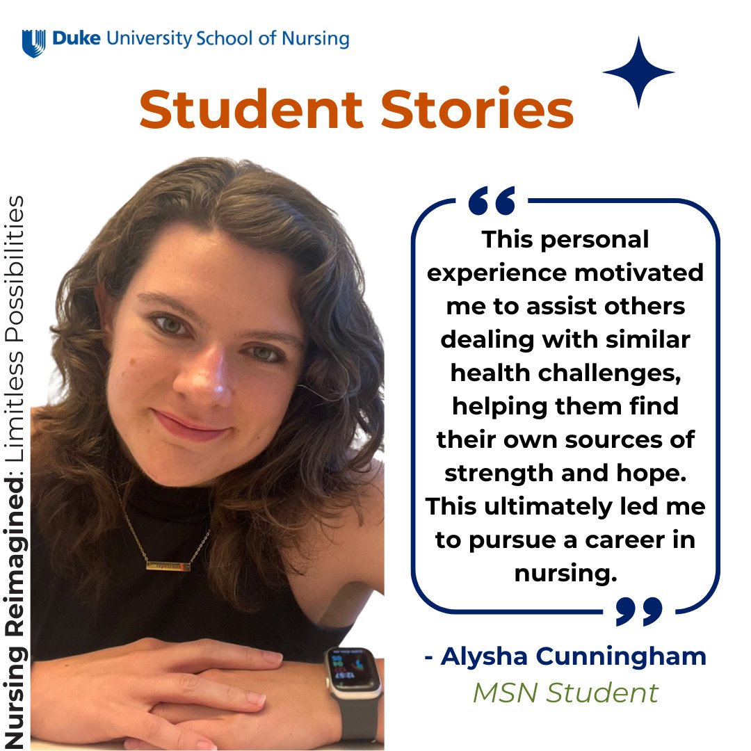 Alysha Cunningham was diagnosed with ulcerative colitis at the age of 18; however, her accompanying mental health challenges were not identified until later on. In pursuit of aiding those facing similar struggles, she is pursuing a career as a PMHNP. duke.is/6/uvkp