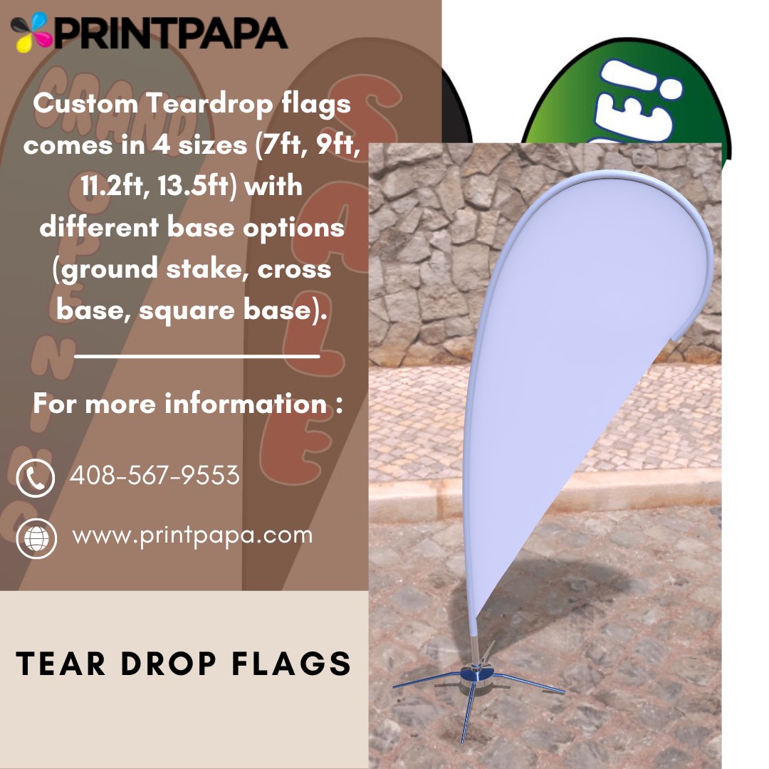 printpapa's tweet image. PrintPapa's Tear-Drop Flags are here! Ideal for businesses aiming to stand out. These durable, eye-catching flags ensure your brand gets noticed outdoors or at events. Boost visibility with us today.

Order Now: bit.ly/40U9oYy

#TearDropFlags #AdvertisingFlags #PrintPapa