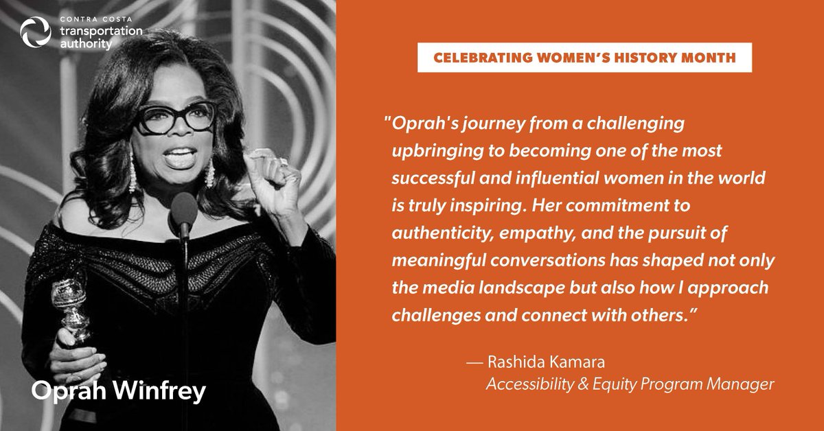 Celebrating #WomensHistoryMonth, our #CCTA team reflects on inspiring women. Rashida Kamara, Accessibility & Equity Program Manager, shares why Oprah has made such an impact on her life & further explains how she works to increase accessibility. Read more below & on our FB page!